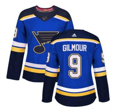 Doug Gilmour #9 St Louis Blues Home Women's Jersey Blue