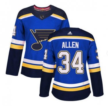 Jake Allen #34 St Louis Blues Home Women's Jersey Blue