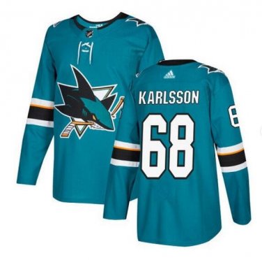 Melker Karlsson #68 San Jose Sharks Player Men's Jersey Blue