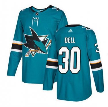 Aaron Dell #30 San Jose Sharks Player Men's Jersey Blue