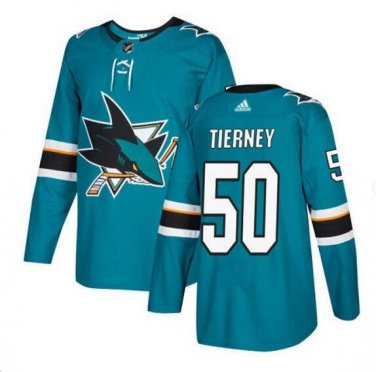 Chris Tierney #50 San Jose Sharks Player Men's Jersey Blue