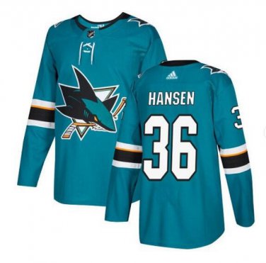 Jannik Hansen #36 San Jose Sharks Player Men's Jersey Blue