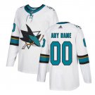 Custom San Jose Sharks Home Men's Jersey White