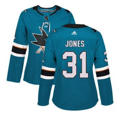 Martin Jones #31 San Jose Sharks Home Women's Jersey Green