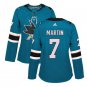 Paul Martin #7 San Jose Sharks Home Women's Jersey Green