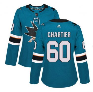 Rourke Chartier #60 San Jose Sharks Home Women's Jersey Green