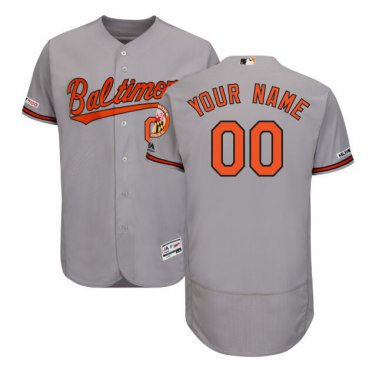 Custom Baltimore Orioles Flex Base Collection Men's Jersey Gray M L XL XXL XXXL