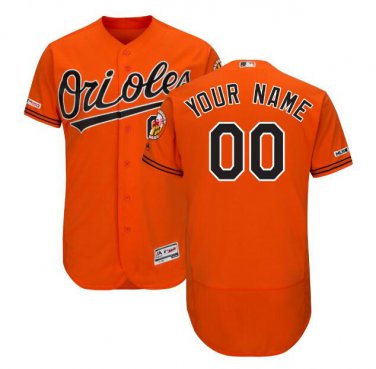 Custom Baltimore Orioles Flex Base Collection Men's Jersey Orange M L XL XXL XXXL
