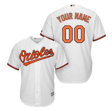Custom Baltimore Orioles Cool Base Men's Jersey White M L XL XXL XXXL
