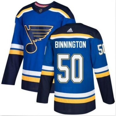 Jordan Binnington #50 St. Louis Blues Player Men's Jersey Blue Size L