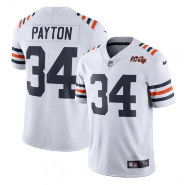 Walter Payton #34 Chicago Bears 2019 100th Season Alternate Classic Limited Jersey White Size L