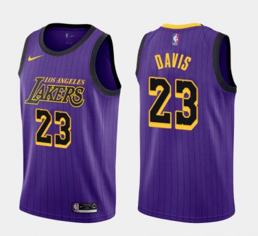 Anthony Davis #23 Los Angeles Lakers 2019/20 Swingman Men's Jersey City Edition Purple Size XXL