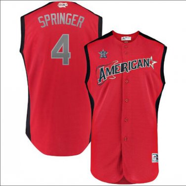 George Springer #4 American League 2019 All-Star Game Workout Player Jersey Red