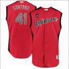 Carlos Santana #41 American League 2019 All-Star Game Workout Player Jersey Red