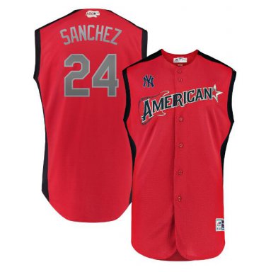 Gary Sanchez #24 American League 2019 All-Star Game Workout Player Jersey Red