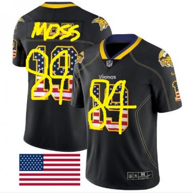 Randy Moss #84 Minnesota Vikings Limited Player Jersey Men's Black USA Flag