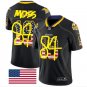 Randy Moss #84 Minnesota Vikings Limited Player Jersey Men's Black USA Flag