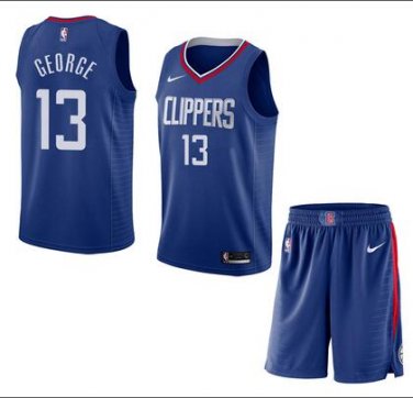 Paul George #13 LA Clippers 2019/20 Swingman Jersey + Pants Men's Blue Icon Edition Size M