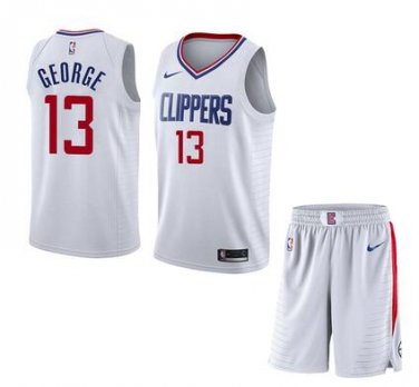 Paul George #13 LA Clippers 2019/20 Swingman Jersey + Pants Men's White Size M