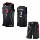 Kawhi Leonard #2 LA Clippers 2019/20 Swingman Jersey + Pants Men's Black Size M