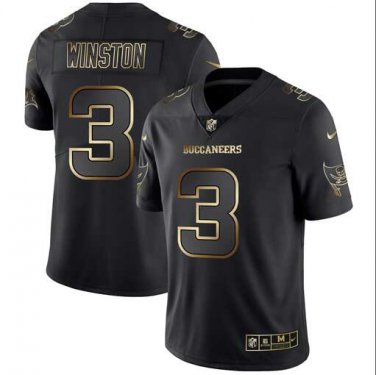 Jameis Winston #3 Tampa Bay Buccaneers Limited Player Jersey Men's Black Gold Edition Size XXXL