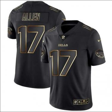 Josh Allen #17 Buffalo Bills Limited Player Jersey Men's Black Gold Edition Size S