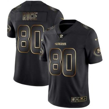 Jerry Rice #80 San Francisco 49ers Limited Player Jersey Men's Black Gold Edition Size S