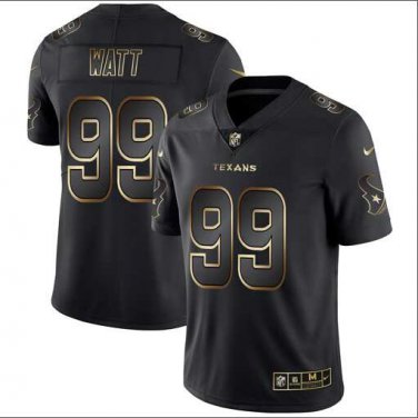 J.J. Watt #99 Houston Texans Limited Player Jersey Men's Black Gold Edition Size XXXL