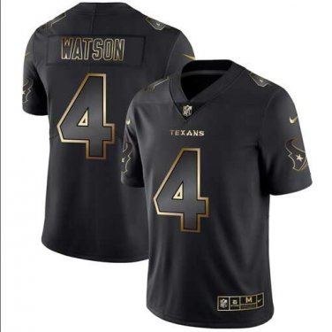 Deshaun Watson #4 Houston Texans Limited Player Jersey Men's Black Gold Edition Size XXXL