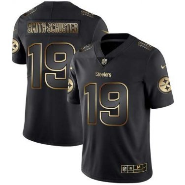 JuJu Smith-Schuster #19 Pittsburgh Steelers Limited Player Jersey Men's Black Gold Edition Size L