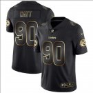 T.J. Watt #90 Pittsburgh Steelers Limited Player Jersey Men's Black Gold Edition Size XXXL