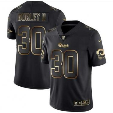 Todd Gurley II #30 Los Angeles Rams Limited Player Jersey Men's Black Gold Edition Size S