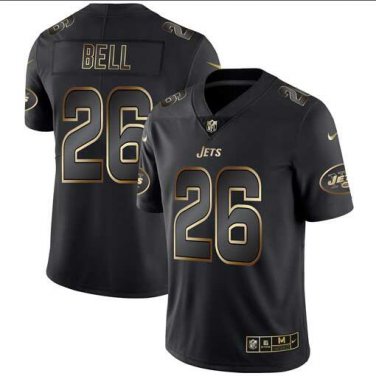 Le'Veon Bell #26 New York Jets Limited Player Jersey Men's Black Gold Edition Size S