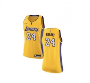 Kobe Bryant Women's Yellow 24 NBA Basketball Jersey Size XL