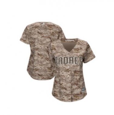 San Diego Padres Women's Camouflage MLB Baseball Jersey Size L