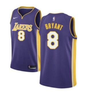 Men's Kobe Bryant Los Angeles Lakers Purple #8 NBA Basketball Jersey Size XL
