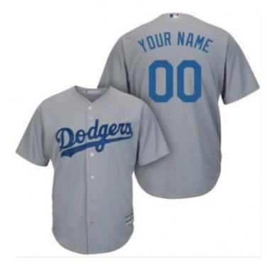 Custom Men's Los Angeles Dodgers Alternate Road Gray Size 4XL