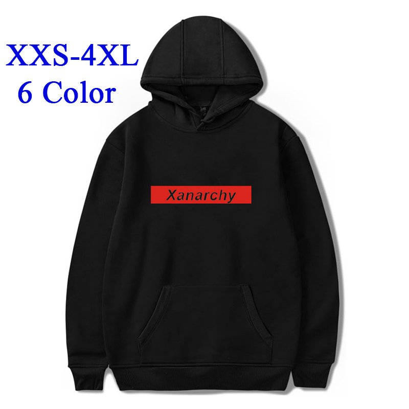 Lil Xan Xanarchy Picture Printed Casual Long Sleeve Inside Fleece Cotton Pullover Hoodie