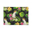 Parrots And Tropical Flowers Area Rug 7'x5'