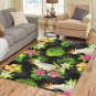 Parrots And Tropical Flowers Area Rug 7'x5'