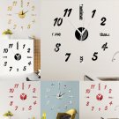 Modern Large 3D DIY Mirror Surface Art Wall Clock Sticker Home Office Room Decor