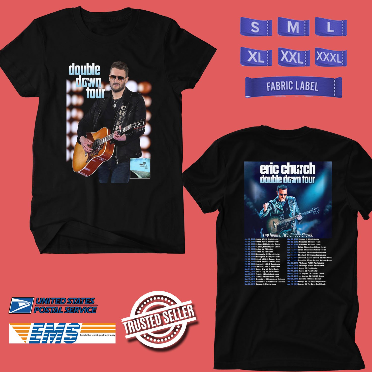 eric church double down tour shirt