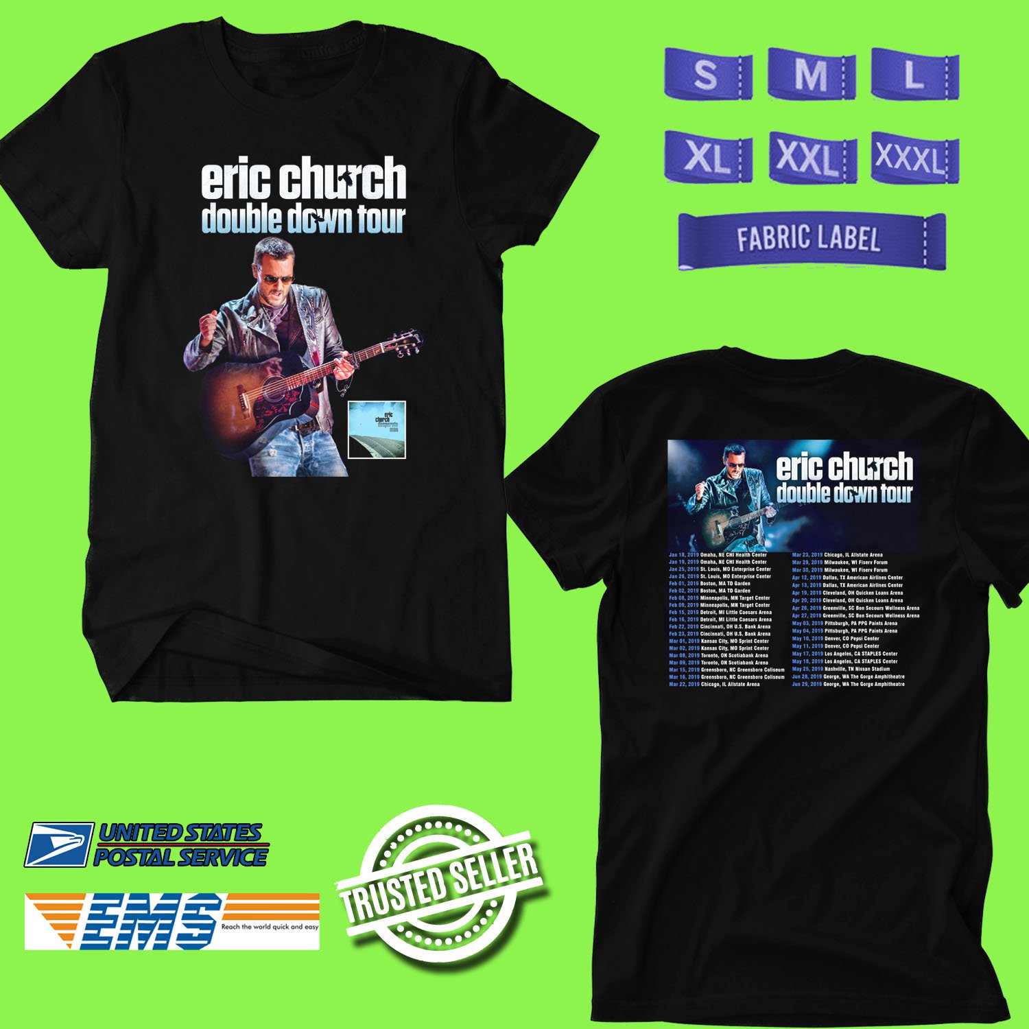 eric church double down tour shirt