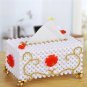 white and red Acrylic Beads handmade tissue box home decor household