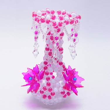 rose-red Acrylic Beads handmade flower vase home decoration fashionable display gifts