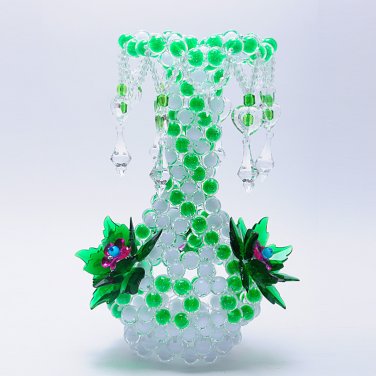 green Acrylic Beads handmade flower vase home decoration fashionable display gifts