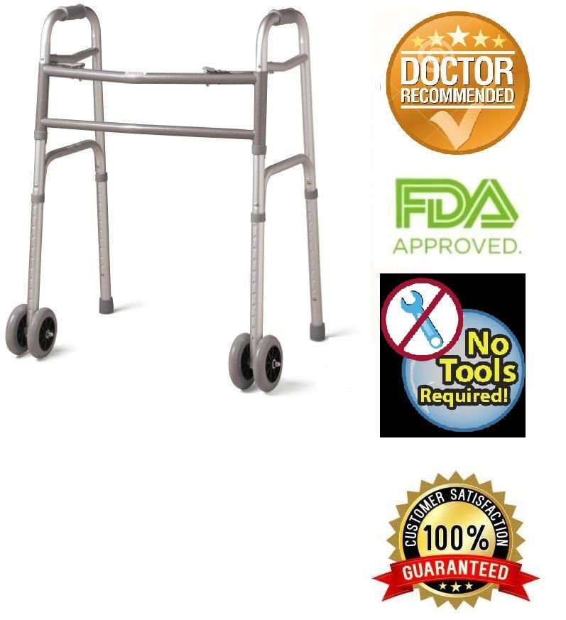 Walkers Heavy Duty Folding Adult Deluxe Front Double 5" Wheels by
