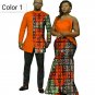 African couple Cotton clothing African ethnic wax printing Skirt and Men's Shirt