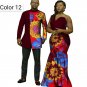 African couple Cotton clothing African ethnic wax printing Skirt and Men's Shirt