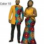 African couple Cotton clothing African ethnic wax printing Skirt and Men's Shirt